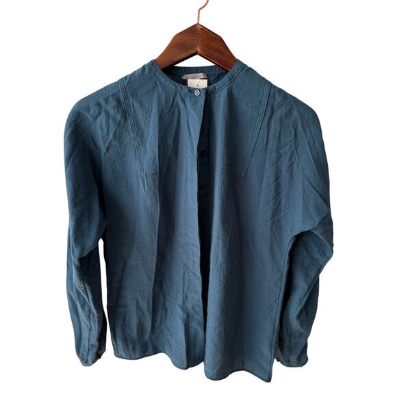 Women’s 2 COS Blue Pintuck Blouse Minimalist Scandinavian Modern Chic - Picture 1 of 6